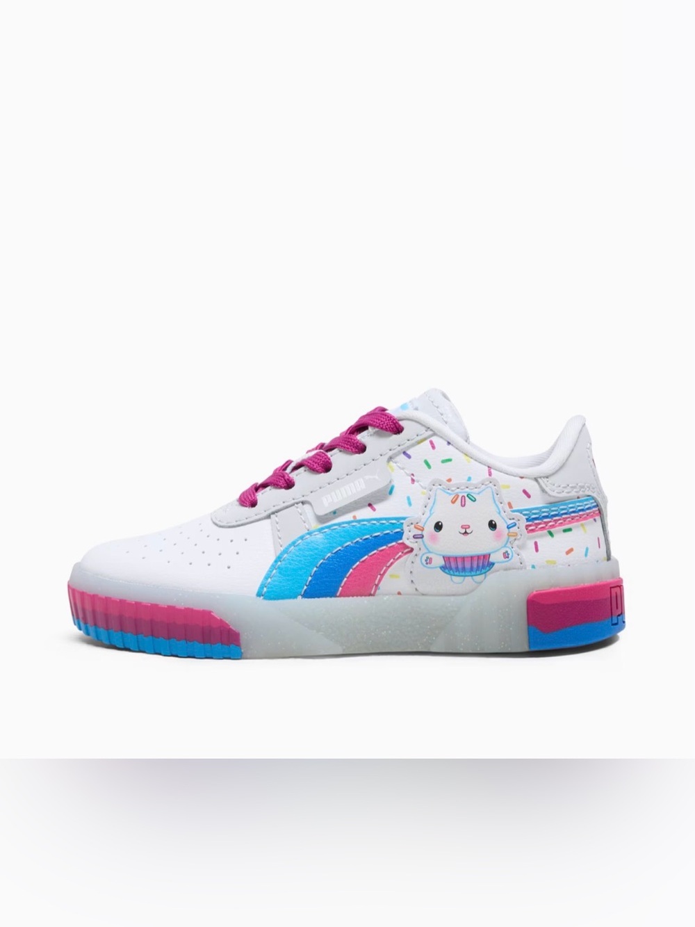 PUMA Limited Edition Gabby Cat Cali-Style White Sneaker, Toddler, size 8